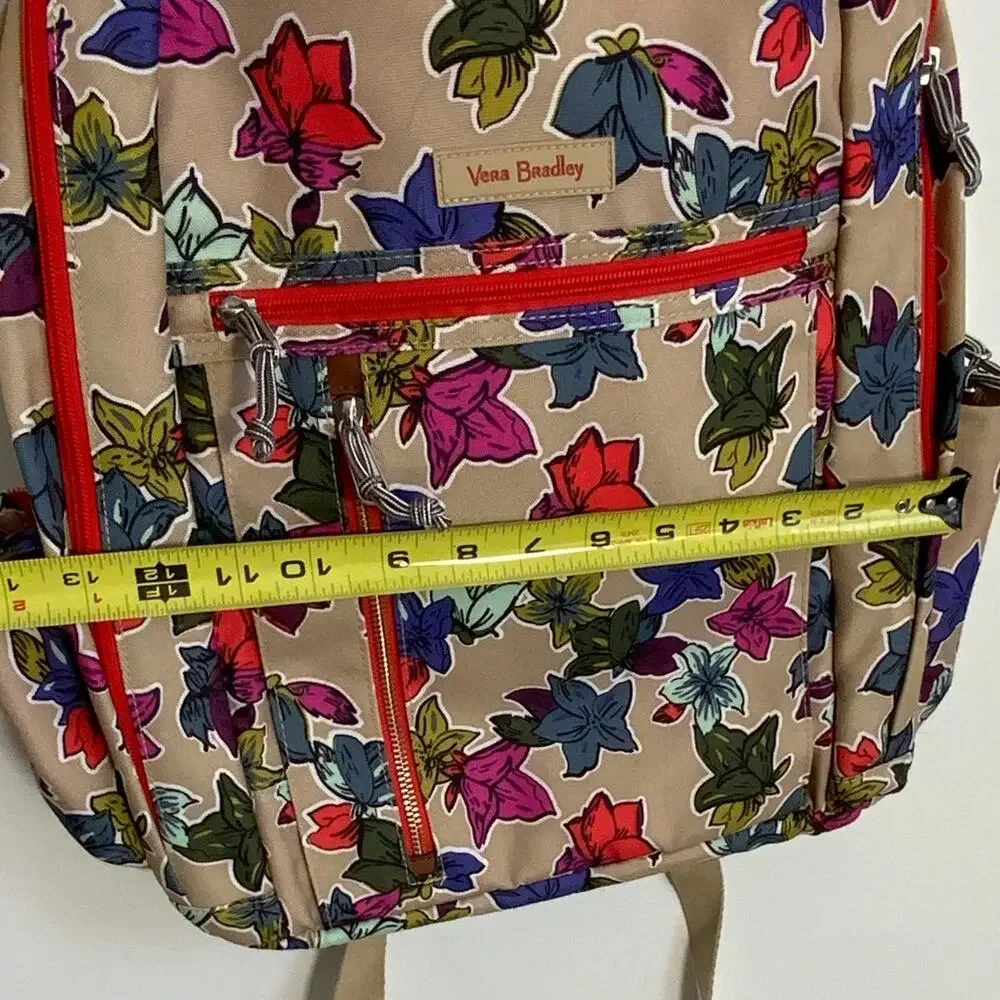 Vera Bradley Lighten Up Small Backpack in the Falling Flowers Neutral pattern‎